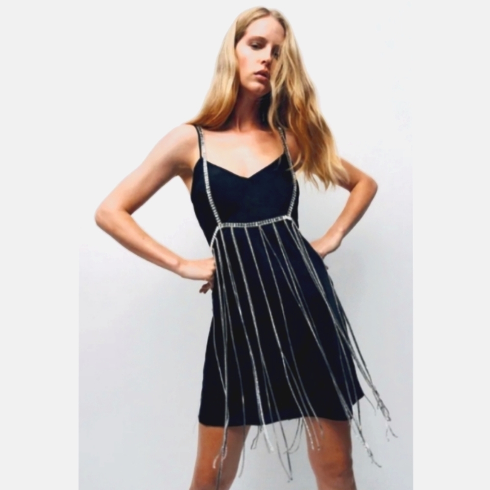 NWT ZARA Limited Edition Bejeweled Dress